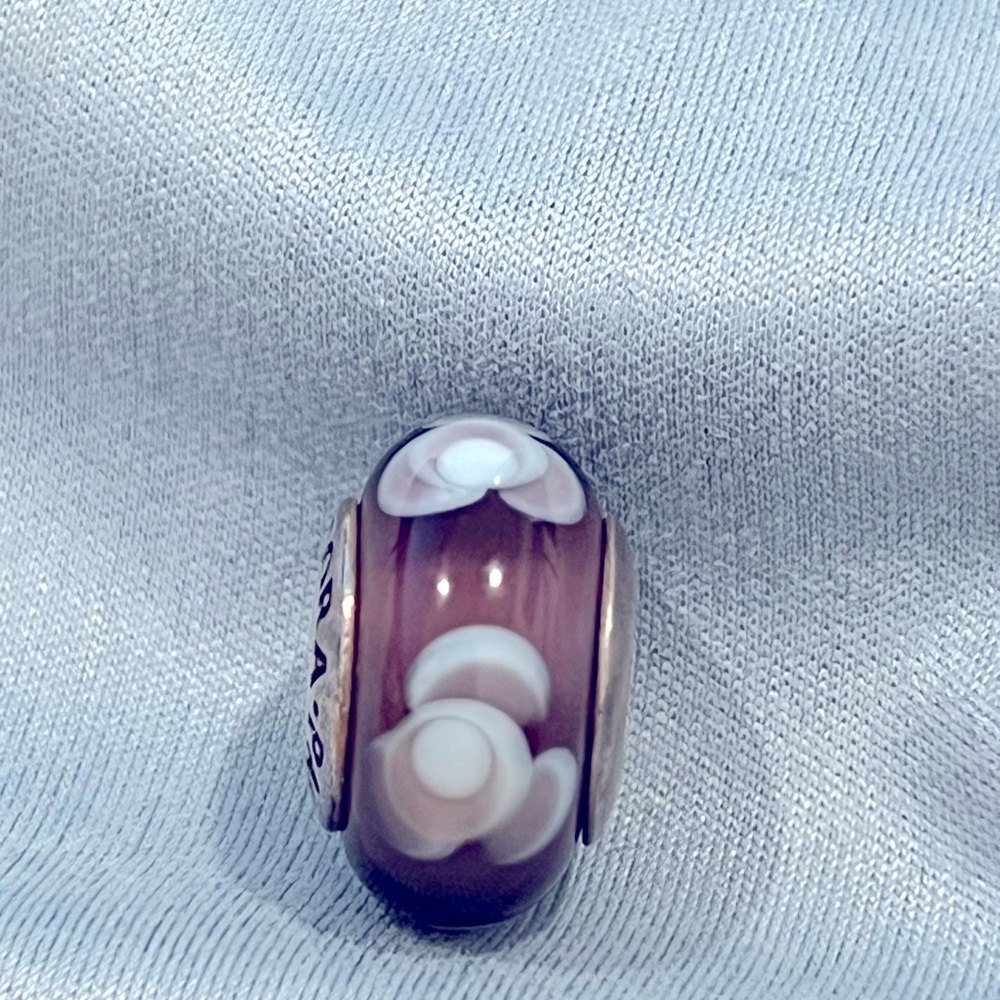 Pandora murano purple glass bead charm
